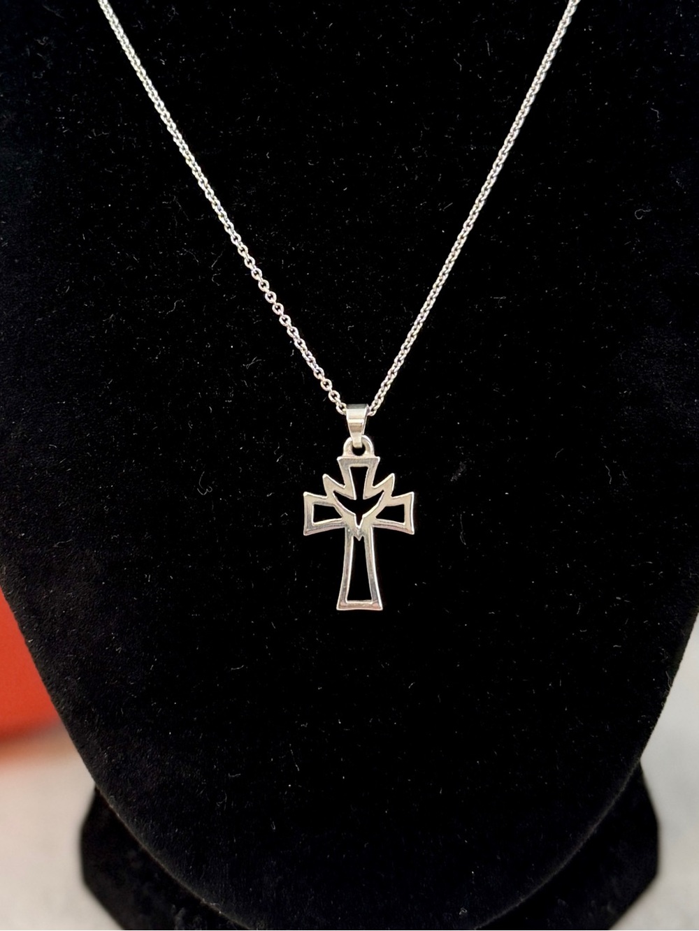 JAMES AVERY Sterling Deep Holy Spirit Descending Dove Cross Pendant Necklace